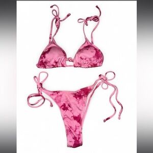 Pink Tie-Dye Bikini Set